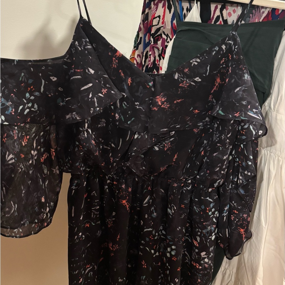 All Saints navy floral romper